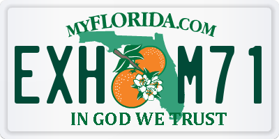 FL license plate EXHM71
