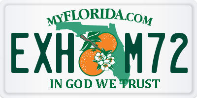 FL license plate EXHM72