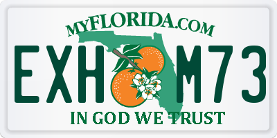 FL license plate EXHM73