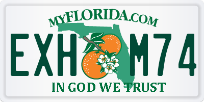 FL license plate EXHM74