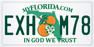 FL license plate EXHM78