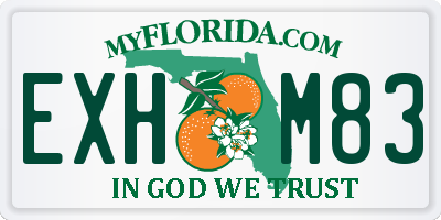 FL license plate EXHM83