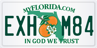 FL license plate EXHM84