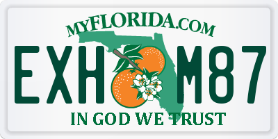 FL license plate EXHM87