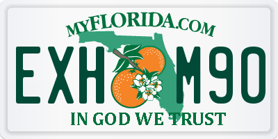 FL license plate EXHM90