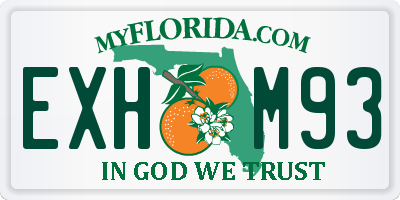 FL license plate EXHM93