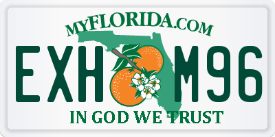 FL license plate EXHM96