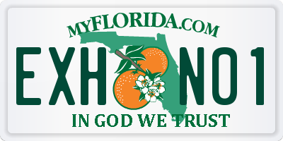 FL license plate EXHN01