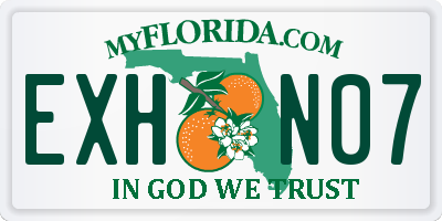 FL license plate EXHN07