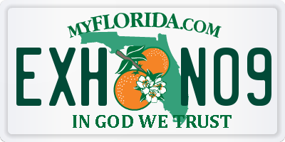 FL license plate EXHN09