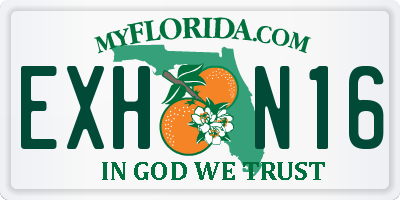 FL license plate EXHN16