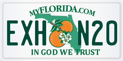 FL license plate EXHN20