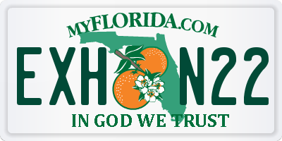FL license plate EXHN22