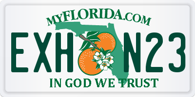 FL license plate EXHN23