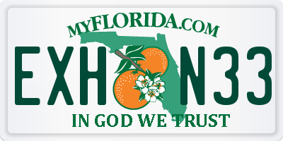 FL license plate EXHN33