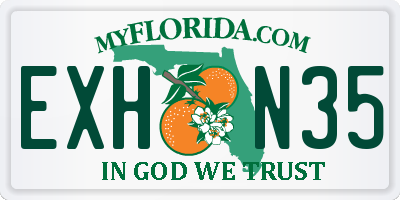 FL license plate EXHN35