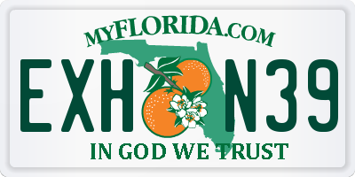 FL license plate EXHN39