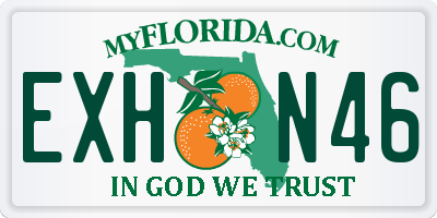 FL license plate EXHN46