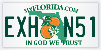 FL license plate EXHN51