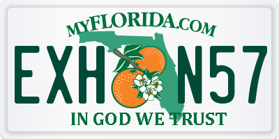FL license plate EXHN57