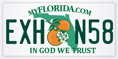FL license plate EXHN58