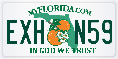 FL license plate EXHN59