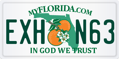 FL license plate EXHN63