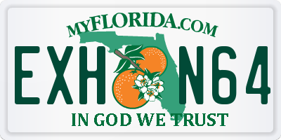 FL license plate EXHN64