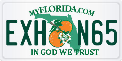 FL license plate EXHN65