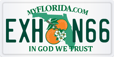FL license plate EXHN66