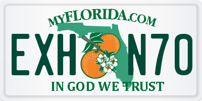 FL license plate EXHN70