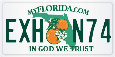 FL license plate EXHN74