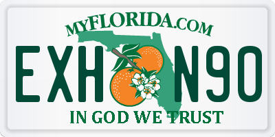 FL license plate EXHN90