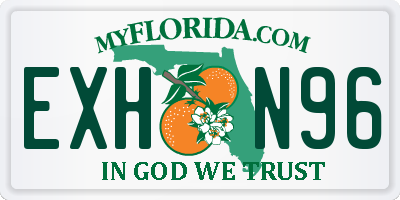 FL license plate EXHN96