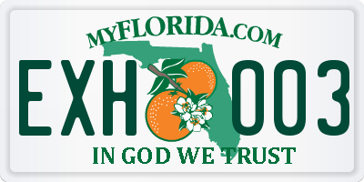 FL license plate EXHO03