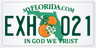 FL license plate EXHO21