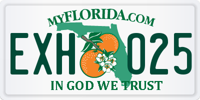 FL license plate EXHO25