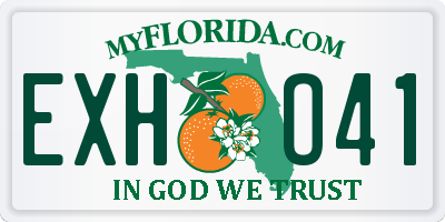 FL license plate EXHO41