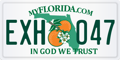FL license plate EXHO47