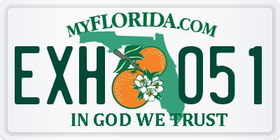 FL license plate EXHO51