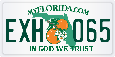 FL license plate EXHO65