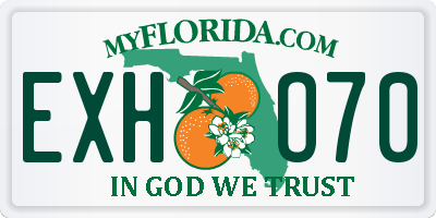FL license plate EXHO70