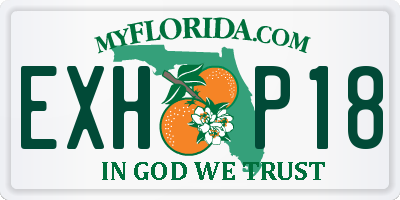 FL license plate EXHP18