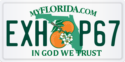 FL license plate EXHP67