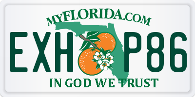 FL license plate EXHP86