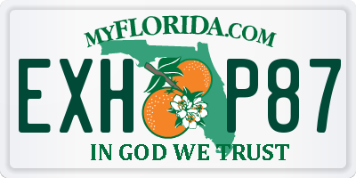 FL license plate EXHP87