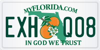 FL license plate EXHQ08