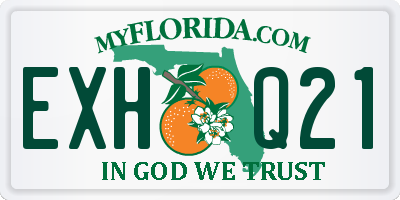 FL license plate EXHQ21