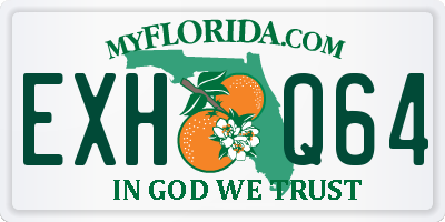 FL license plate EXHQ64