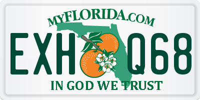 FL license plate EXHQ68
